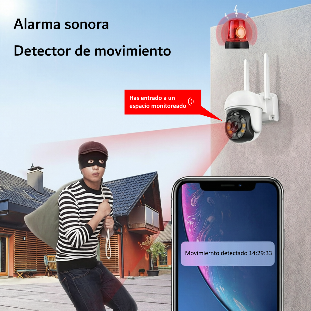 Cámara de seguridad exterior NSphere con visión nocturna